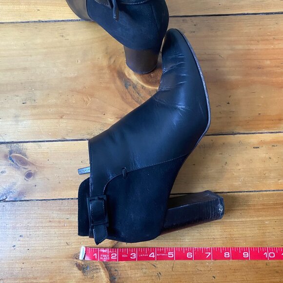 Aquatalia Black Leather and Suede Ankle Boots - Picture 8 of 9